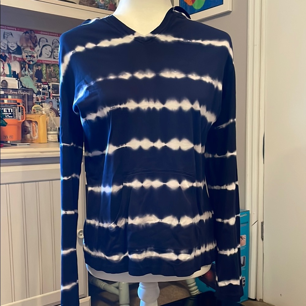 Chaps Denim Navy and White Hoodie